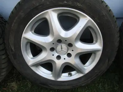 4 Mercedes 17" 5x112 alloys w/ studded Sailun winters 225/55/ 17, View more