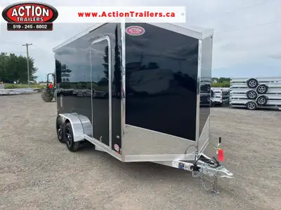 LEGACY SERIES ALL ALUMINUM FRAME 7' X 14' TANDEM AXLE CARGO W/ BARN DOORS, 12in. EXTRA HEIGHT AND PO...