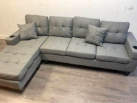 Enjoy Free Delivery on our Spacious 4-Seater Fabric Sectional