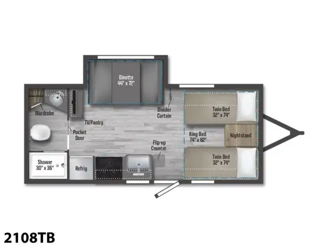 2025 Winnebago Micro Minnie 2108TB in Travel Trailers & Campers in Penticton - Image 3