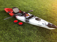 Strider XL 12' sit in kayak free paddle, removable rod holders