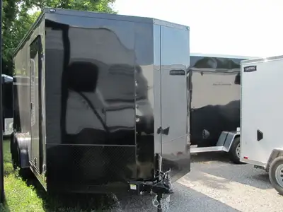 2025 CARGO MATE 7.5X14 PLUS THE V, BLACK OUT PACKAGE, 9 RECESSED D-RINGS IN FLOOR, RV FLUSH LOCK ON...