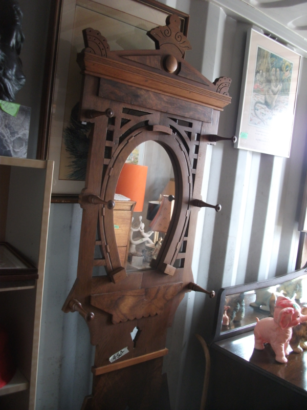 Antique Burl Walnut Hall Rack & Umbrella Stand in Arts & Collectibles in Belleville - Image 8