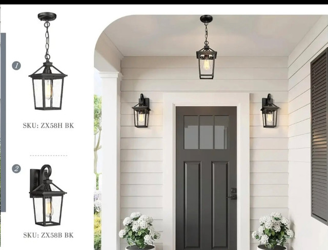 zeyu 2 Pack Outdoor Wall Sconces 14 Inch, Modern Farmhouse Outsi in Outdoor Lighting in Gatineau - Image 3