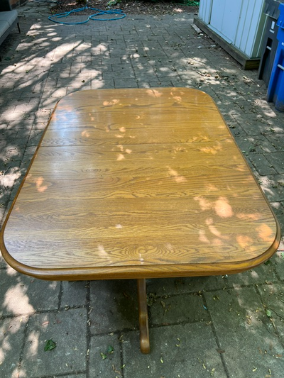 Solid Oak Dining Table, 3 Leaves, $300 OBO, View more