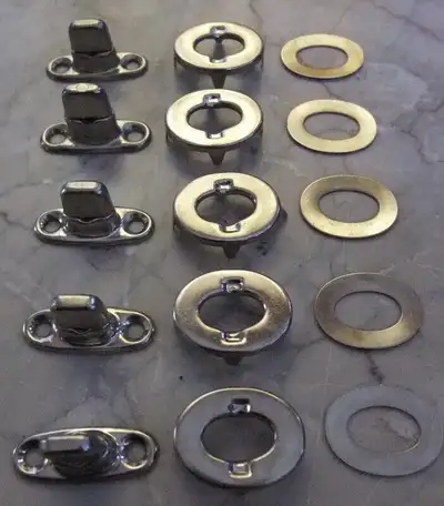 Common Sense Fasteners Turn Button or Murphy Fasteners with Eyelet, Backing Plate, $20.00/ for 5 Com...