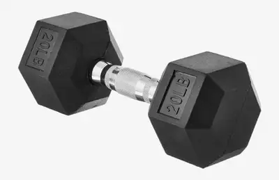 Rubber Hex Dumbbell - Cast Iron, Amazon Basics, View more