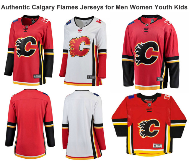 Brand New in Bag w/ TAGS Calgary Flames NHL Jersey for all ages in Men's in Calgary