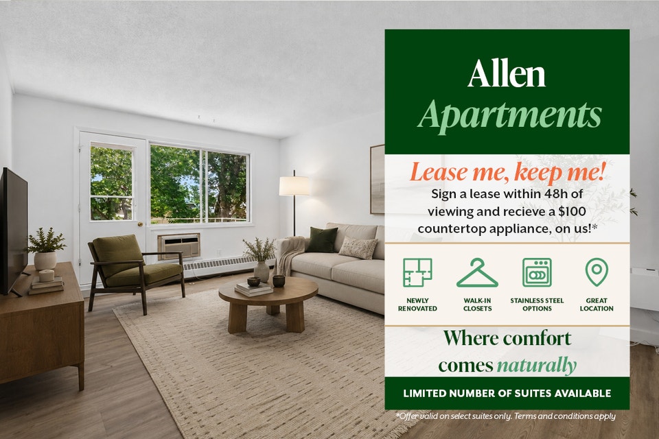 Apartments for Rent Near Downtown Regina - Allen Apartments - Ap 1