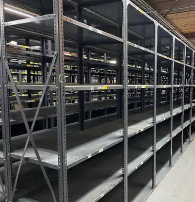 HUGE SELECTION OF USED INDUSTRIAL SHELVING AT LOW PRICES!, View more
