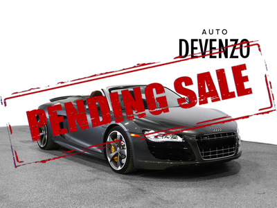 Rare Audi R8 Spyder V10 Quattro 2012 à vendre, boîte manuelle 6 vitesses à grille (gated), faible ki...