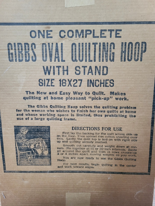 Vintage Gibbs Oval Quilting Hoop with Stand in Hobbies & Crafts in Ottawa - Image 2