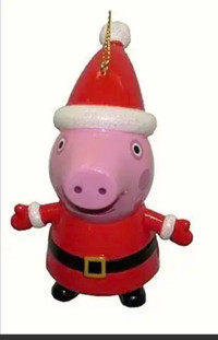 Peppa Pig With Santa Hat Blow Mold Ornament by Kurt Adler - NEW!