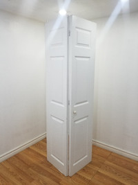 White 32.5" x 77" Primed 6 Panel Hollow Core Bi-Fold Closet Door