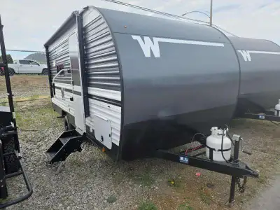 Winnebago Access travel trailer 15BH highlights: Front Queen Bed Booth Dinette Single Axle Bunk Beds...