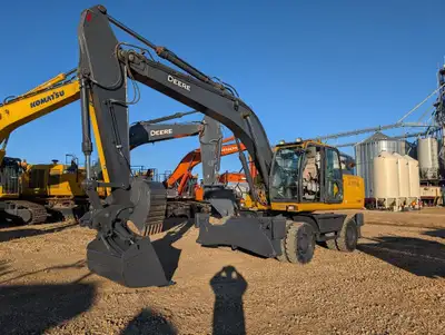 2017 John Deere 230GW Wheeled Excavator $55k work order just completed including new pins and bushin...