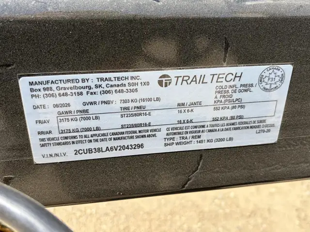 2027 TRAILTECH L270-20 in Heavy Trucks in Saskatoon - Image 11