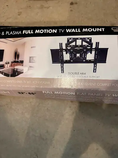 LED, LCD & PLASMA FULL MOTION TV WALL MOUNT 32" x 65" Double Arm