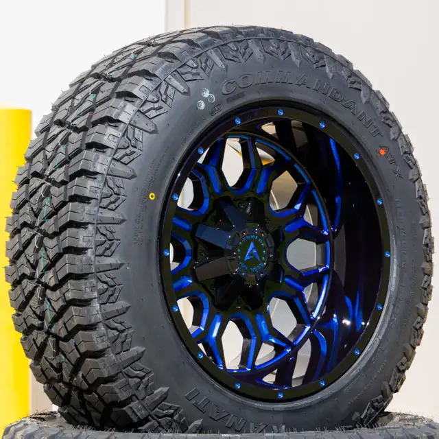 NEW 20 inch Armed INFANTRY GLOSS BLACK BLUE MILLED Wheels in Tires & Rims in Red Deer - Image 5