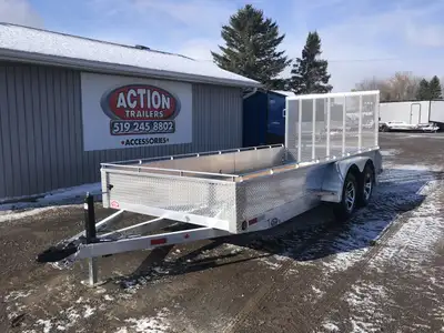 ACTION SERIES 80in. X 16' ALUMINUM UTILITY TRAILER WITH REAR MESHED STRAIGHT GATE! Locally built by...