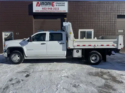 2017 GMC Sierra 3500HD Dump Truck 6.0L V8 Gas 169,751 KM DRW 9 FT Bed Pintle Hitch Folding Side Wall...