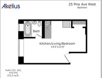 Renovated Akelius studio apartment for rent. Located near St Laurent in the Plateau Mont-Royal neigh... (image 7)