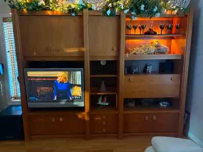 Vintage Teak Scandinavian wall unit, View more