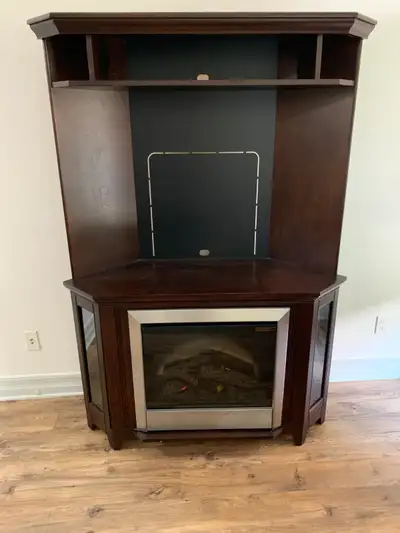 Quality Maple Electric Fireplace/ TV Cabinet EXCELLENT Condition, View more