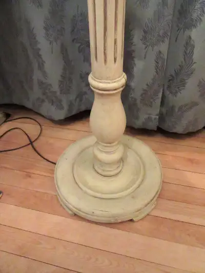 VINTAGE TALL TURNED WOOD FLOOR LAMP, SHABBY CHIC, View more