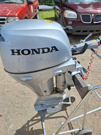 Priced for quick sale, originally listed for 1900.00, now for 1450.00, Honda 9.9 HP four-stroke outb...