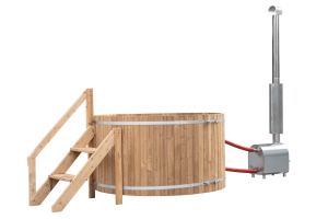 NEW THERMO PINE OUTDOOR HOT TUB & EXTERNAL WOOD HEATER SOT1810 SALE $5495.00 INCLUDES: -INSULATED CO...