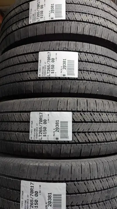 SET OF 4X FIRESTONE TRANSFORCE HT TAG # 20381 Size: 265/70R17 265/70R17 Excellent condition Pressure...