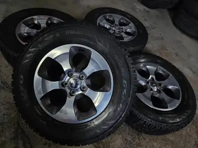 Very nice and clean set of Jeep Wrangler OEM wheels on Toyo winter tires. Wheels: 18x7.5 Offset: 44....