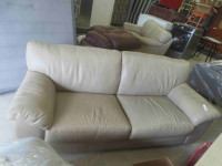 2 pc Leather / Leather Style Love Seat 64" Wide & Couch