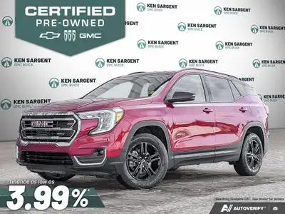 Introducing the 2024 GMC Terrain AWD AT4 in a stunning Red finish, designed with All-Wheel Drive cap...