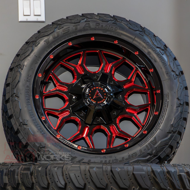 18x9 Armed INFANTRY! GLOSS BLACK with RED MILLING! $1190/SET in Tires & Rims in Kelowna - Image 3