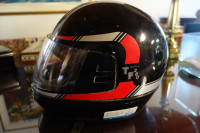 Shoei Helmet Black with red accents, XL used very few times