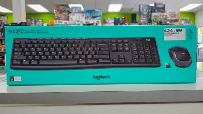 Logitech MK270 Full Size Wireless Keyboard + Mouse - BRAND NEW - Full-Size comfort, Low profile, Whi...