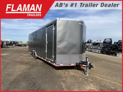 2026 ROYAL 8'X24' + 2' V-NOSE ENCLOSED CARGO TRAILER Color: Charcoal (2) 5200lb Lippert Spring Axles...