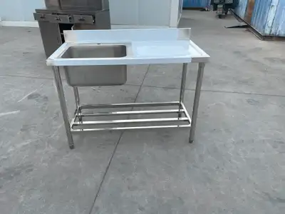 NEW STAINLESS STEEL COMMERCIAL SINK WITH DRAINBOARD KITCHEN PREP STATION 1218242 Sale $299.95 Sink T...