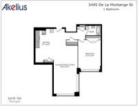 Semi-renovated Akelius one bedroom apartment for rent. Located near Sherbrooke in the Downtown - McG... (image 7)