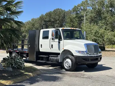 2011 International Durastar 4300 16' x 8' Flatdeck With Side Railing Utility Cabinets With Shelving...