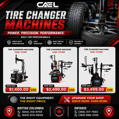 Upgrade your workshop with CAEL Tire Changer Machines, engineered for speed, precision, and durabili...