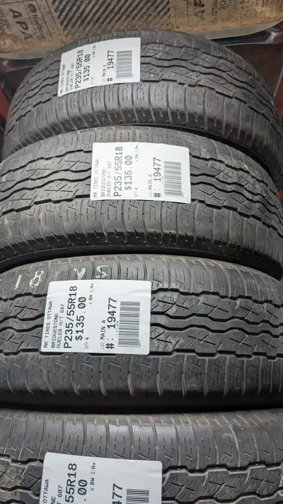 SET OF 4X BRIDGESTONE DUELER H/T 687TAG # 19477 Size: 235/55R18 235/55R18 Excellent condition Pressu...