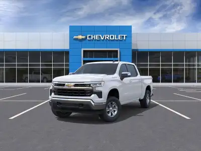 Meet the 2025 Chevrolet Silverado 1500 LT in a stunning white finish with a 44 drivetrain, perfect f...