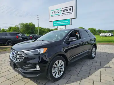 Command the road in this stunning, low-mileage 2024 Ford Edge Titanium AWD, featuring only 60,455 km...
