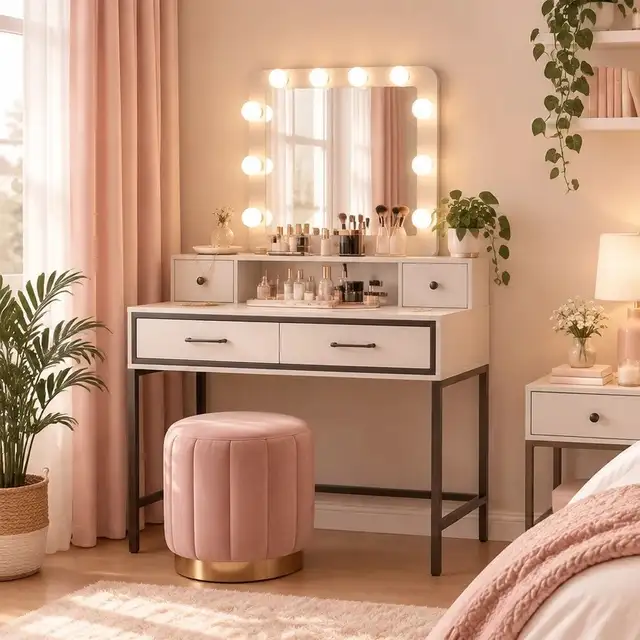 Brand New LED Bulbs Vanity Table with Mirror & Drawers $139 | Other ...
