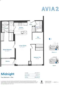 Brand NEW Square ONE AVIA 2 Huge 2 BED + 2 BATH + DEN