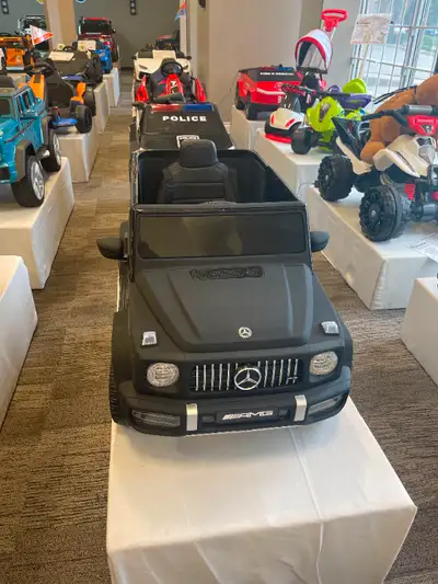 Official Mercedes G63 Kids Ride On Car Color: Matte Black, White 1 ECO-Leather Seat for 1 Rider Open...