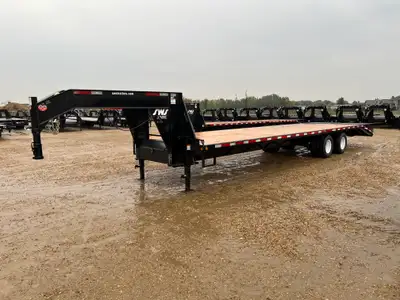 NEW 2025 SWS 34' Gooseneck Trailer Tandem Dual 2 x 10,000 lb Axles w/ Electric Brakes on Both Axles...